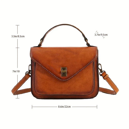 Echte leren dames retro Mailman crossbody tas