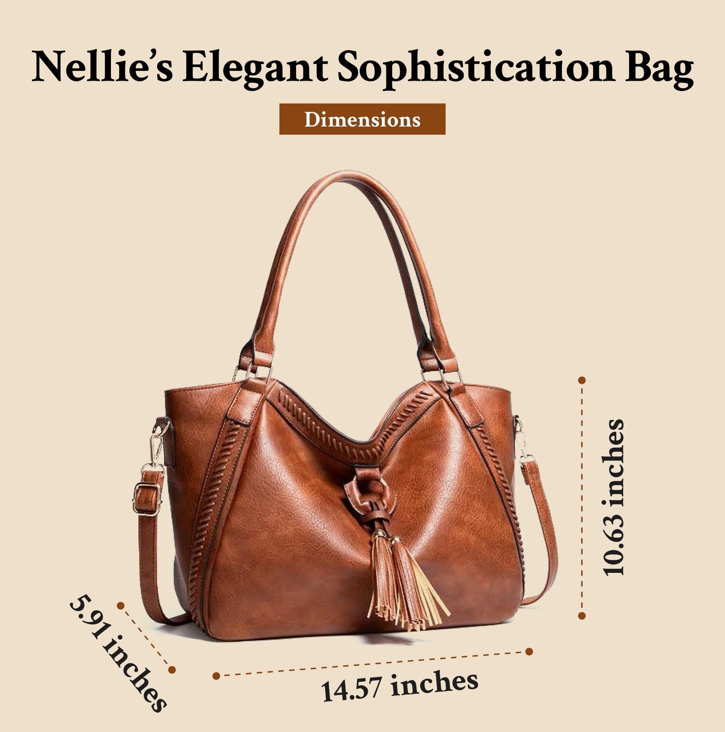 Nellie's elegante verfijning | leren schoudertas