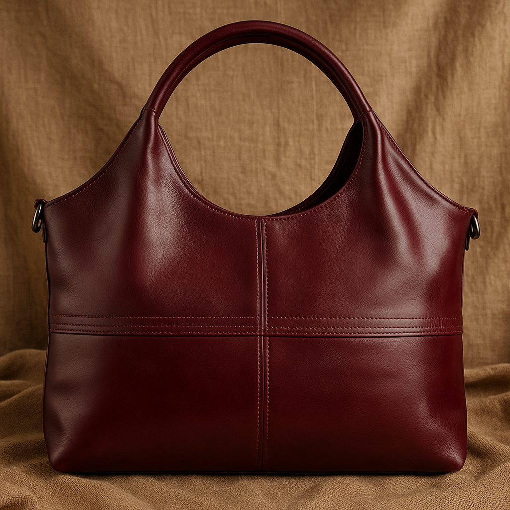 Elegante dames schoudertas van echt leer