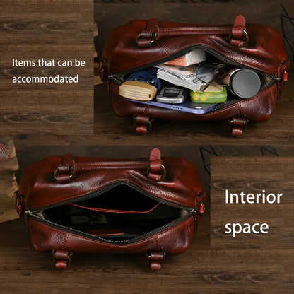 Bruine leren Vintage Geïnspireerd tas