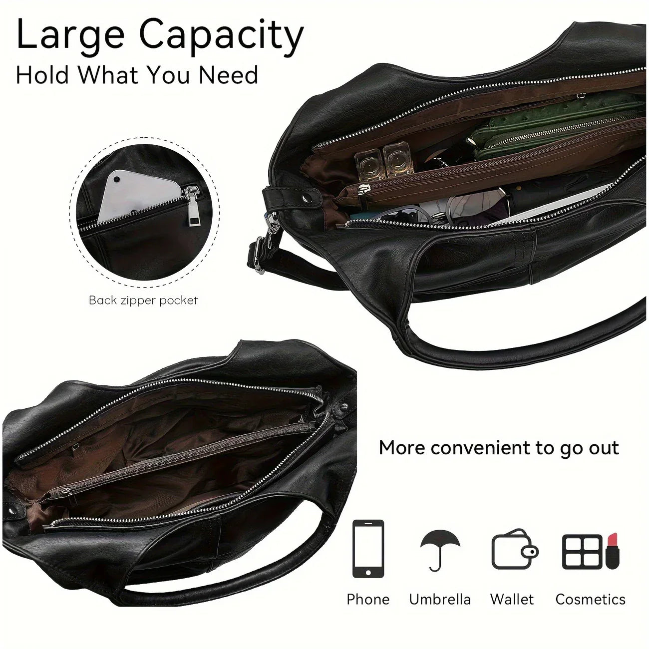 Elegante dames schoudertas van echt leer