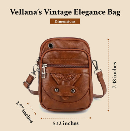 Vellana's vintage elegantie | Leren crossbodytas