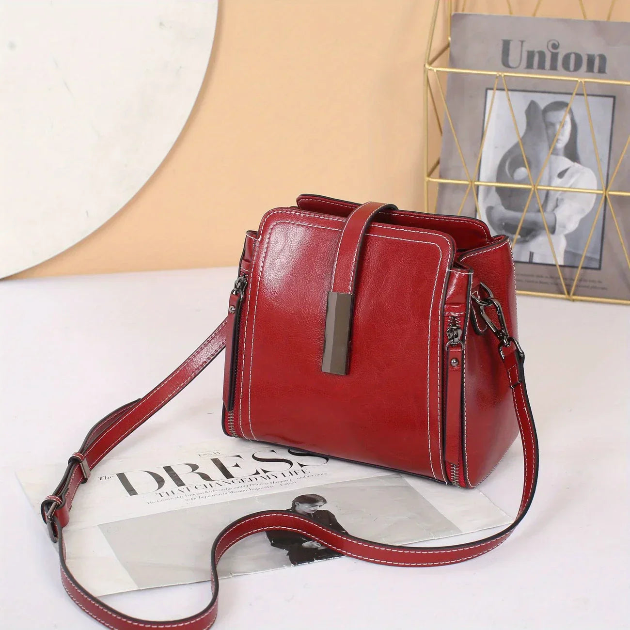 Echte leren dames crossbody tas