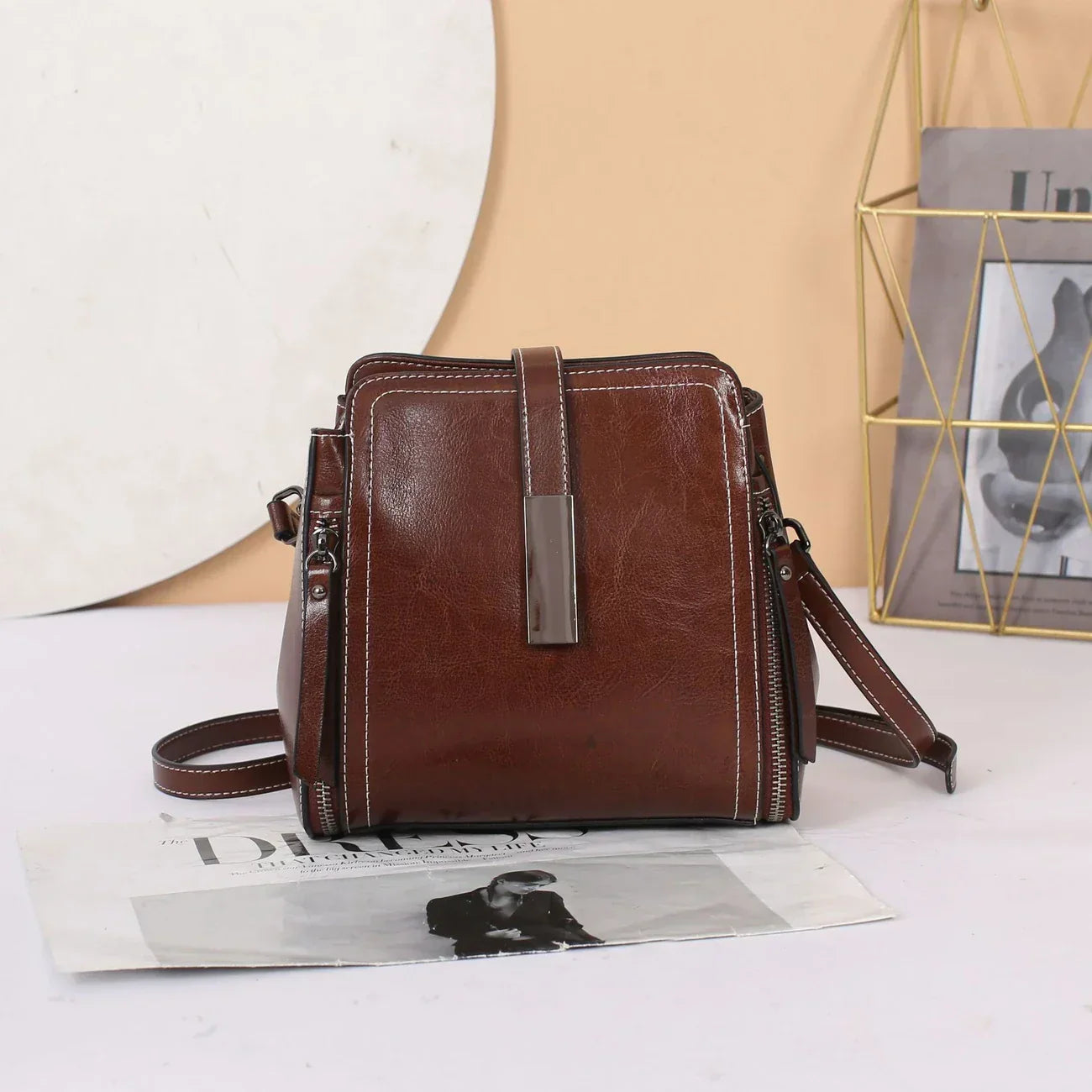 Echte leren dames crossbody tas